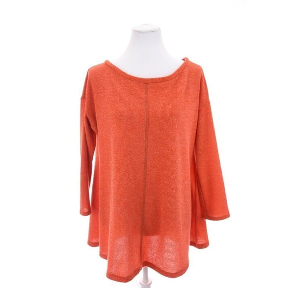 Easel Anthropologie Oversized Swing Knit Sweater Tunic Top Babydoll Orange Sz S - Picture 1 of 9